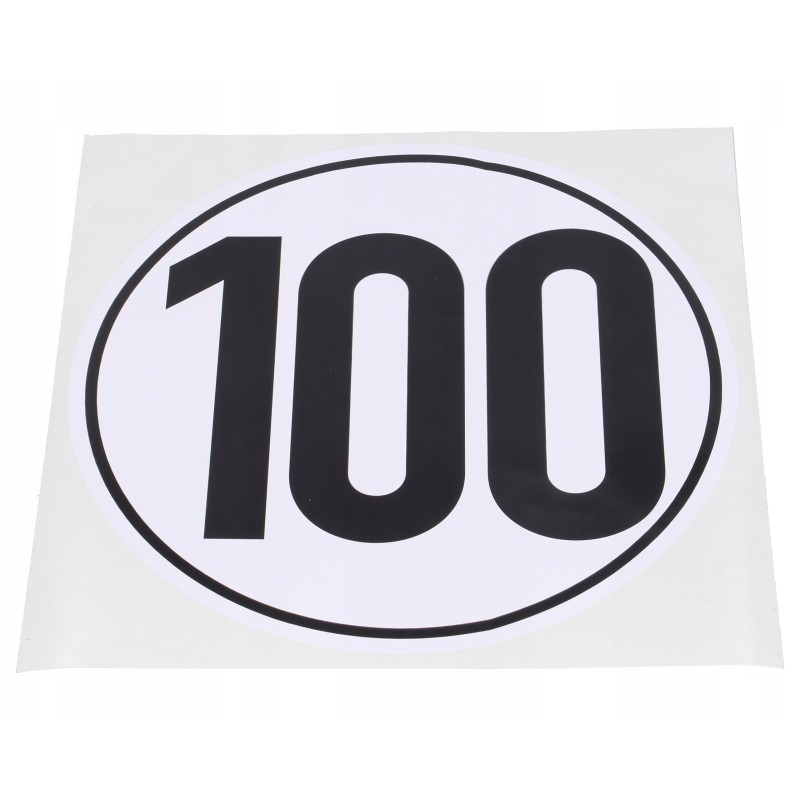 Sticker with a speed of 100 km h, diameter 200 mm, foil