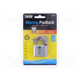 1 pcs x KASP - K14540D - Padlock, Width: 40mm, stainless steel, marine,shackle, C: 6.3mm