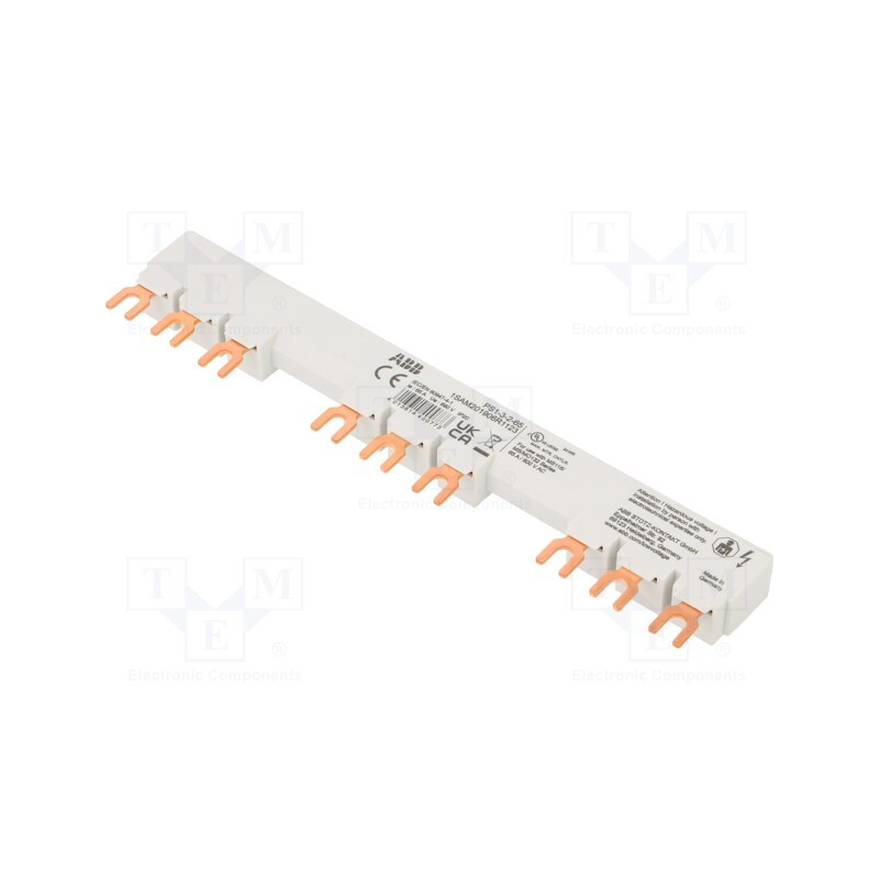 1 pcs x ABB - 1SAM201906R1123 - Busbar, 10mm2, Poles: 3, 690VAC, 250VDC, 6kV, Inom: 65A, fork