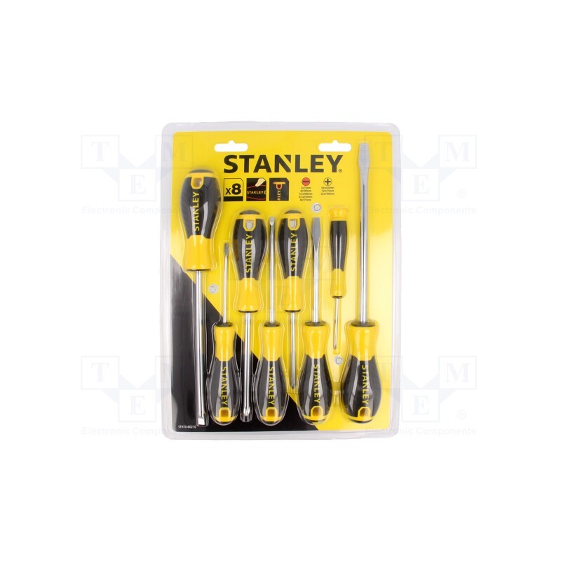 1 set x STANLEY - STHT0-60210 - Kit: screwdrivers, Phillips,slot, Essential, blister, 8pcs.