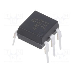 2 pcs x EVERLIGHT - 4N32 - Optocoupler, THT, Ch: 1, OUT: transistor, Uinsul: 5kV, Uce: 55V, DIP6
