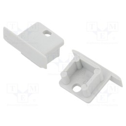 1 set x TOPMET - E3990022 -AS - Cap for LED profiles, grey, 2pcs, ABS, with hole, SMART-IN10