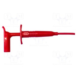 1 pcs x MUELLER ELECTRIC - BU-20432-2 - Clip-on probe, hook type, 1A, red, Contacts: steel, 1kV, 140mm
