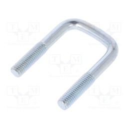 1 pcs x DROMET - CBTC..8..28..58 (3/4') - U-bolt, C, 1.25, steel, zinc, Thread len: 25mm, Int.width: 28mm
