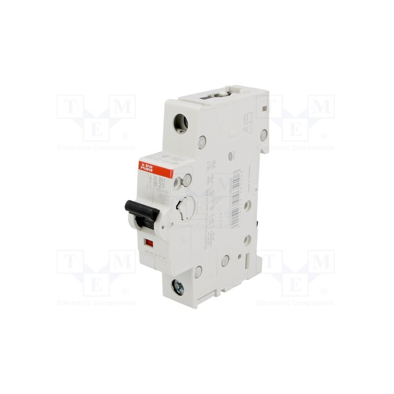 1 pcs x ABB - 2CDS251001R0205 - Circuit breaker, 230/400VAC, Inom: 20A, Poles: 1, Charact: B, 6kA