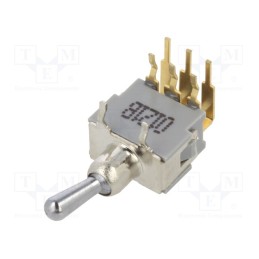 1 pcs x KNITTER-SWITCH - ATE 2 D-RA - Switch: toggle, Pos: 2, DPDT, ON-ON, 0.05A, 0.05A, Leads: flat pin