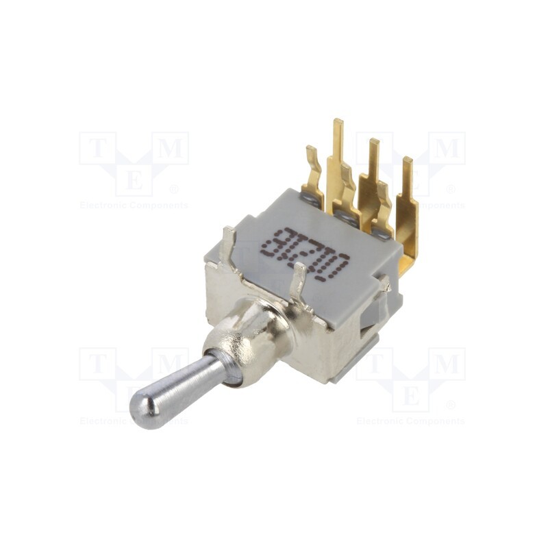 1 pcs x KNITTER-SWITCH - ATE 2 D-RA - Switch: toggle, Pos: 2, DPDT, ON-ON, 0.05A, 0.05A, Leads: flat pin