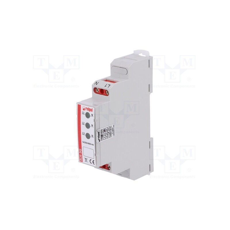 1 pcs x RELPOL - RLK-3G - Module: voltage indicator, 230÷400VAC, IP20, Colour: green, RLK