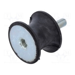 1 pcs x ELESA+GANTER - DVC.2-40-25-30-M8-23-55 - Vibration damper, M8, Ø: 40mm, rubber, L: 30mm, Thread len: 23mm