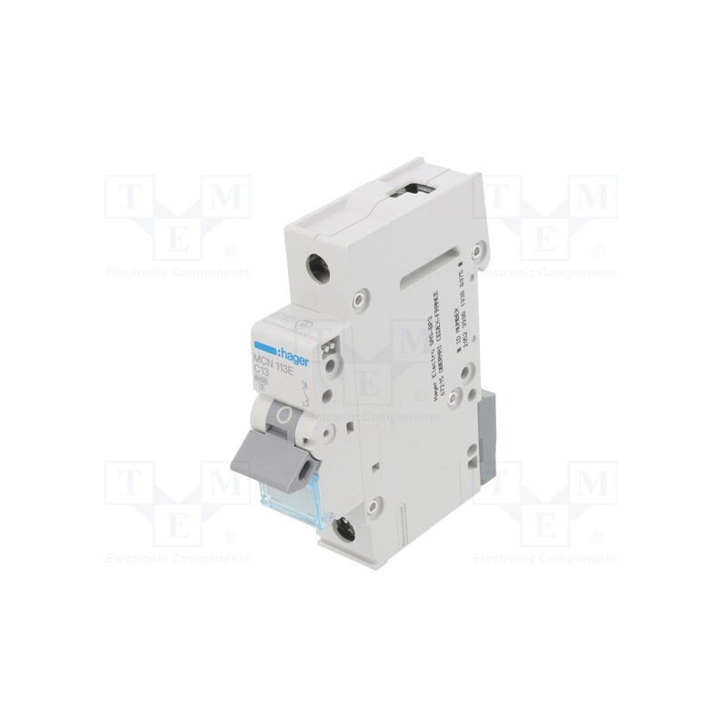 1 pcs x HAGER - MCN113E - Circuit breaker, 230/400VAC, Inom: 13A, Poles: 1, Charact: C, 6kA