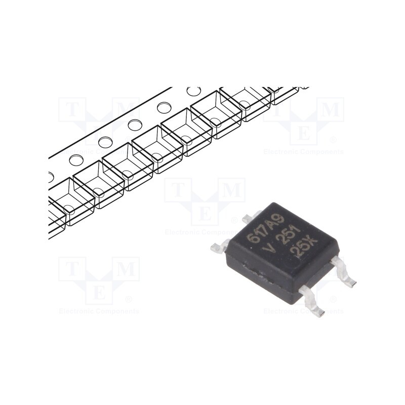 2 pcs x VISHAY - VOM617A-9X001T - Optocoupler, SMD, Ch: 1, OUT: transistor, Uinsul: 3.75kV, Uce: 80V