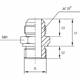 Straight connector ga 7 8 m jic x 1 2 m bsp wd