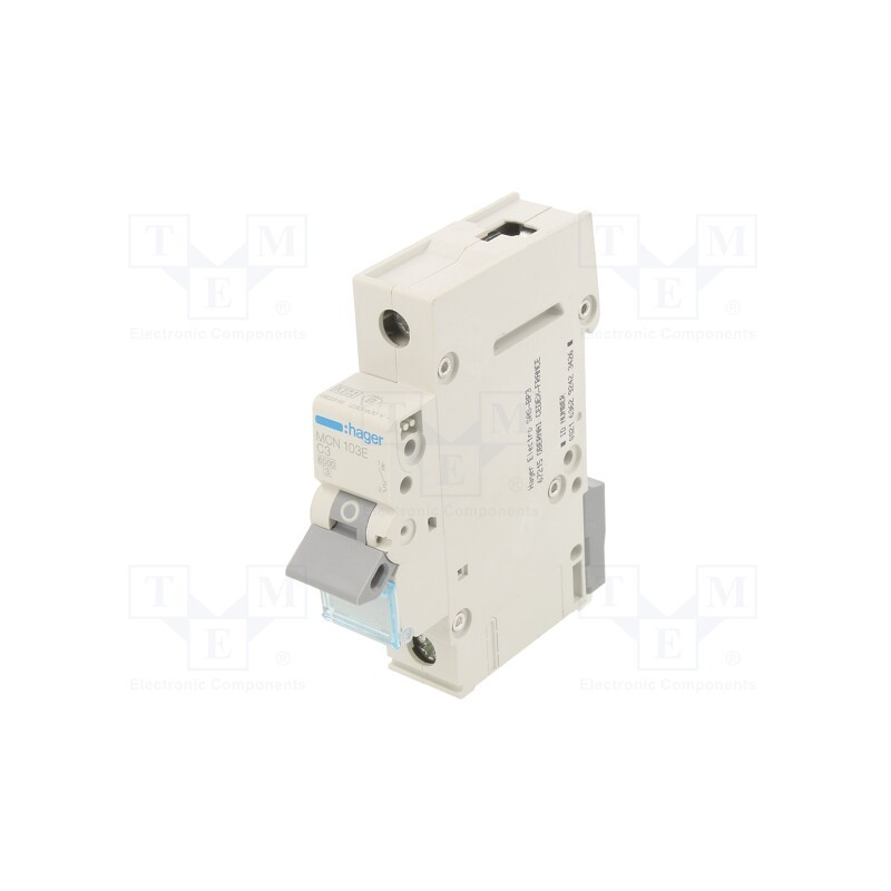 1 pcs x HAGER - MCN103E - Circuit breaker, 230/400VAC, Inom: 3A, Poles: 1, Charact: C, 6kA
