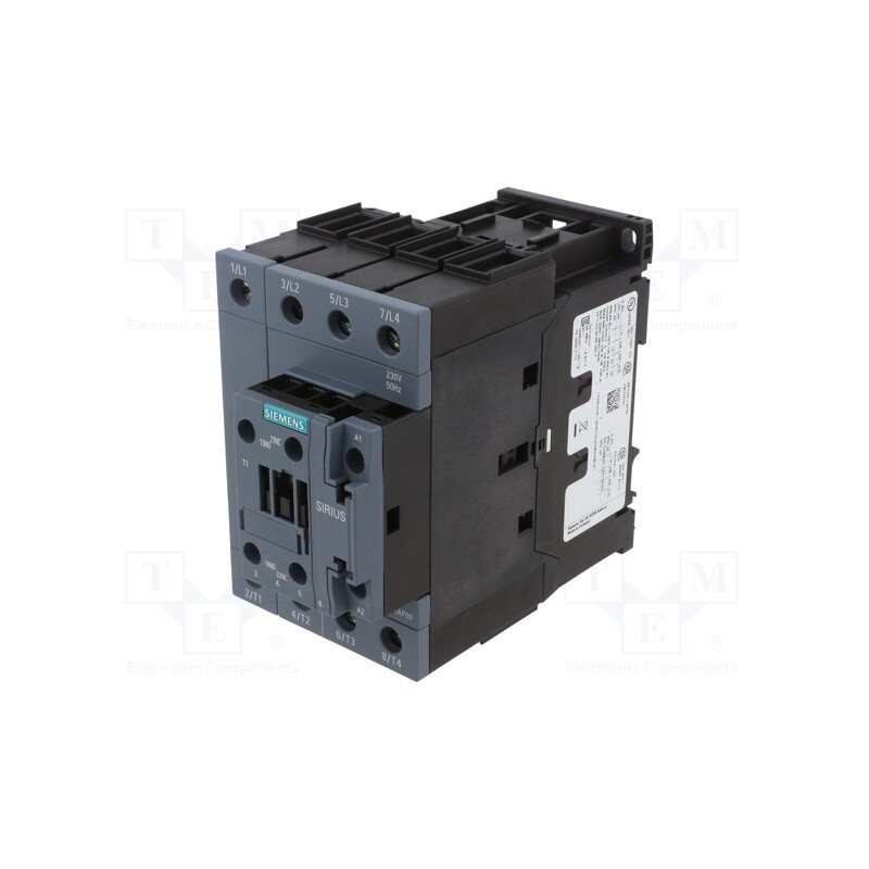 1 pcs x SIEMENS - 3RT2337-1AP00 - Contactor: 4-pole, NO x4, Auxiliary contacts: NO + NC, 230VAC, 38A