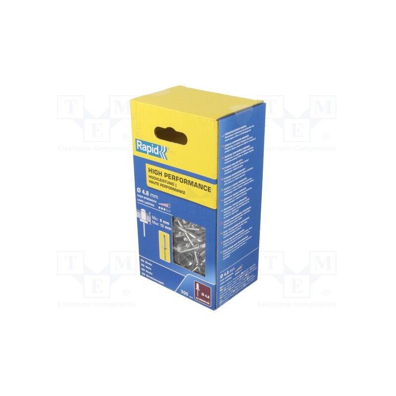 1 pcg x RAPID - 5001438 - Rivet, aluminium, Rivet diam: 4.8mm, L.rivet: 16mm, 300pcs.