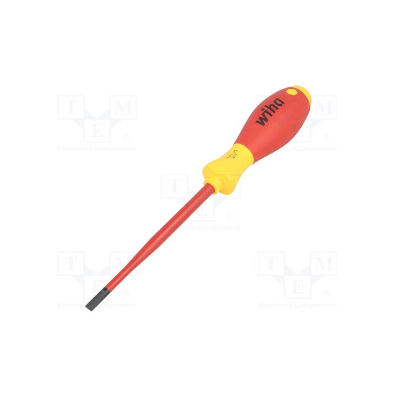 1 pcs x WIHA - 35391 - Screwdriver, insulated,slim, slot, 5,5x1,0mm, Blade length: 125mm