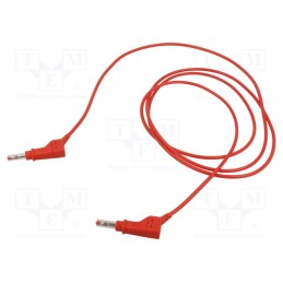 1 pcs x STu00c4UBLI - 66.9406-20022 - Test lead, 19A, banana plug 4mm,both sides, Len: 2m, red