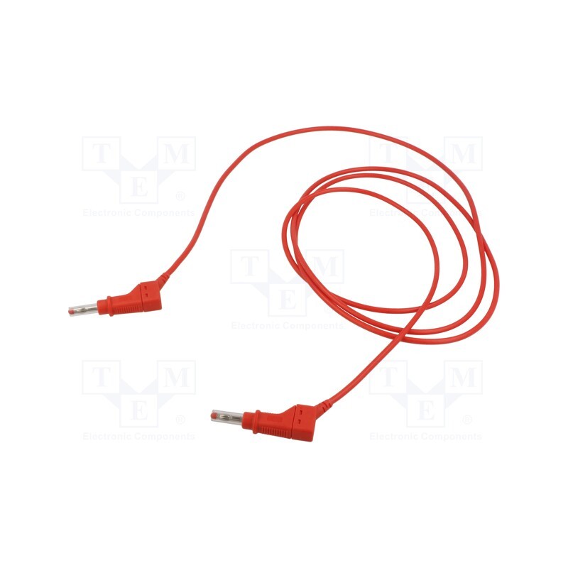 1 pcs x STu00c4UBLI - 66.9406-20022 - Test lead, 19A, banana plug 4mm,both sides, Len: 2m, red