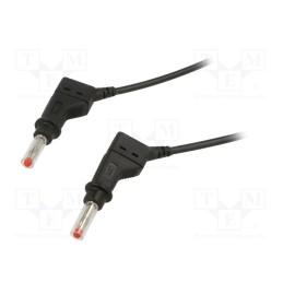 1 pcs x STu00c4UBLI - 66.9406-20021 - Test lead, 19A, banana plug 4mm,both sides, Len: 2m, black