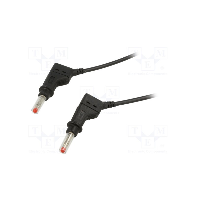 1 pcs x STu00c4UBLI - 66.9406-20021 - Test lead, 19A, banana plug 4mm,both sides, Len: 2m, black