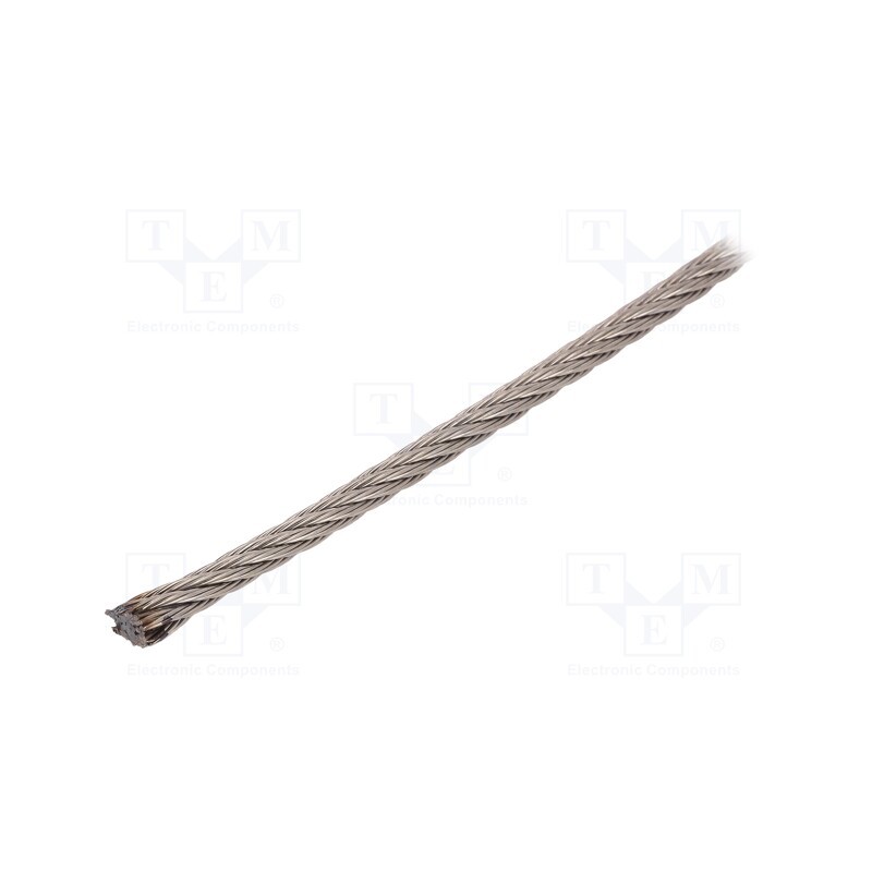 1 pcs x KRAFTBERG - L7X7-F5-A4/10M -AS - Rope, acid resistant steel A4, Ørope: 5mm, L: 10m, Rope plexus: 7x7