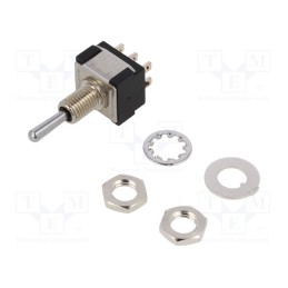 1 pcs x KNITTER-SWITCH - MTA 206 T - Switch: toggle, Pos: 3, DPDT, (ON)-OFF-ON, 6A/125VAC, 6A/6VDC, 20mΩ