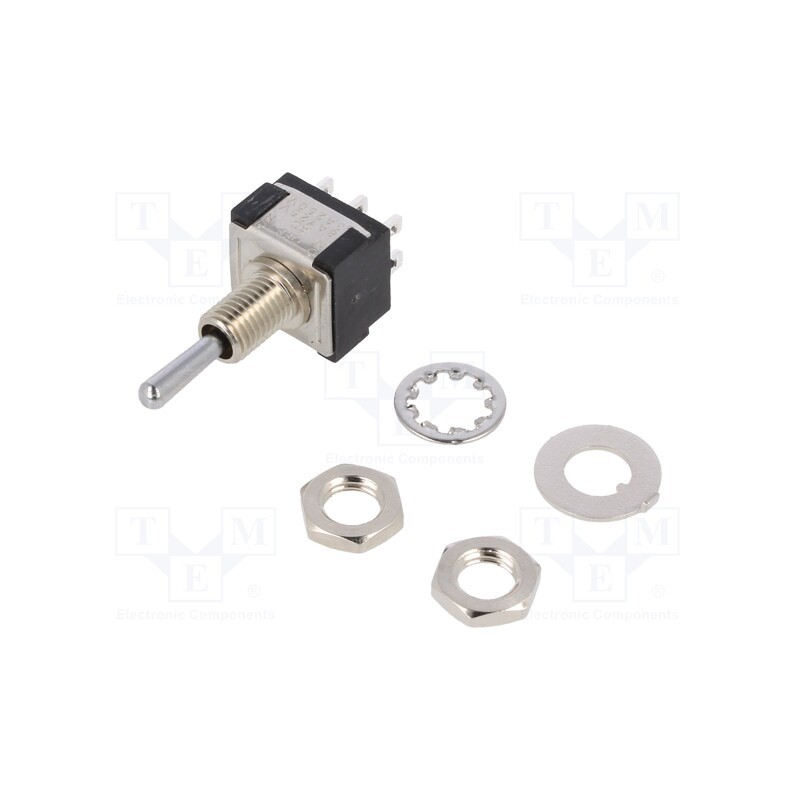 1 pcs x KNITTER-SWITCH - MTA 206 S - Switch: toggle, Pos: 3, DPDT, (ON)-OFF-(ON), 6A/125VAC, 6A/6VDC