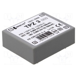 1 pcs x BREVE TUFVASSONS - TPZ3/2*115/2*18V - Transformer: mains, 3VA, 115VAC,230VAC, 18V, 18V, PCB, IP00