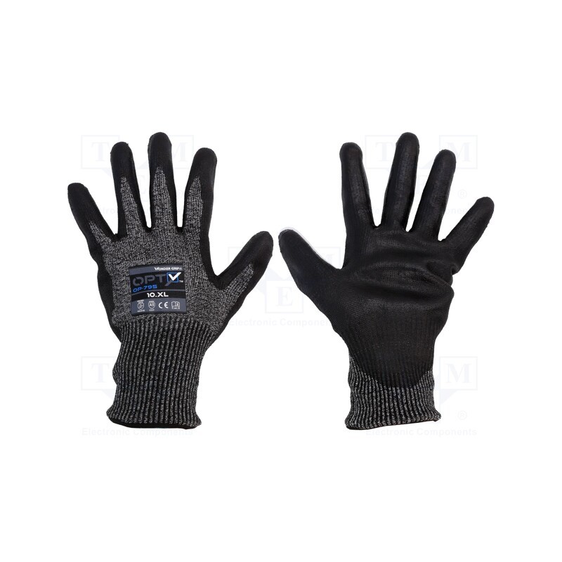 1 set x WONDER GRIP - 53732 - Protective gloves, Size: 10,XL, grey, steel wire,HPPE,polyester