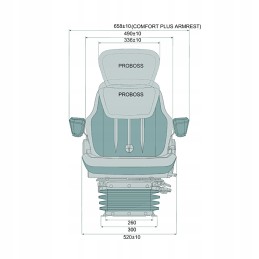 Seat with air suspension as3520 probos