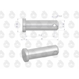 Lower link joint pin 80450096 88450083