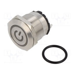 1 pcs x ONPOW - ONPOW6219F-10ET/J/R/24V/S - Switch: vandal resistant, Pos: 2, SPST-NO, 20A/220VAC, IP40, red