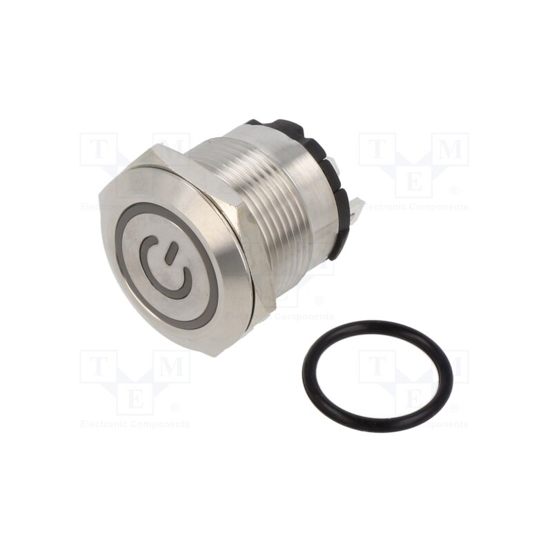 1 pcs x ONPOW - ONPOW6219F-10ET/J/R/24V/S - Switch: vandal resistant, Pos: 2, SPST-NO, 20A/220VAC, IP40, red