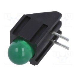 2 pcs x KINGBRIGHT ELECTRONIC - L-73HB/1GDA - LED, in housing, green, 5mm, No.of diodes: 1, 20mA, 60°, 2.2÷2.5V