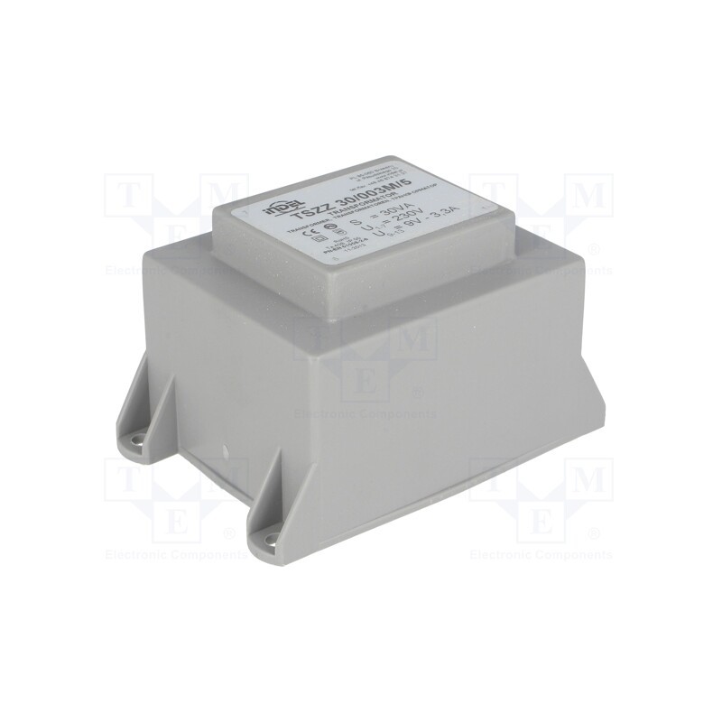 1 pcs x INDEL - TSZZ30/003M/5 - Transformer: encapsulated, 30VA, 230VAC, 9V, 3.33A, PCB, IP00