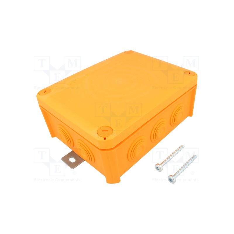 1 pcs x OBO BETTERMANN - T 160 ED 16-5 A - Enclosure: junction box, X: 150mm, Y: 190mm, Z: 77mm, orange