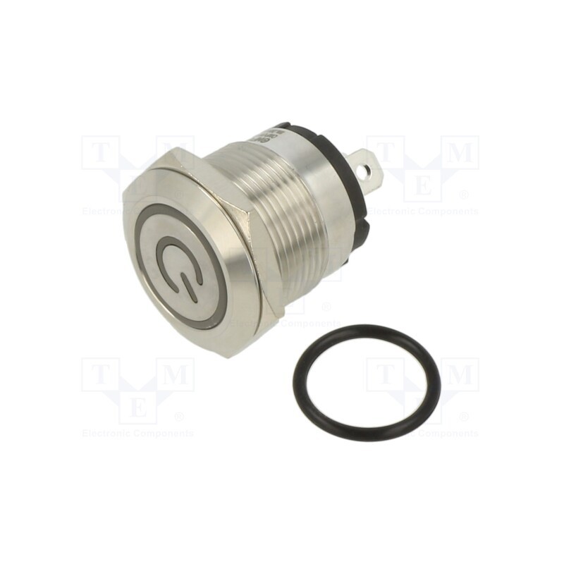 1 pcs x ONPOW - ONPOW6219F-10ET/J/R/12V/S - Switch: vandal resistant, Pos: 2, SPST-NO, 20A/220VAC, IP40, red