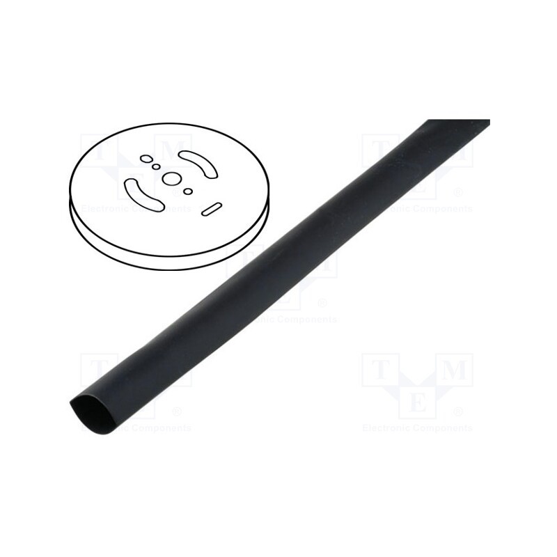 100 m x CYG/KTG - CB-DWT(3X) 6,4MM 100M/ROLL - Heat shrink sleeve, glued, 3: 1, 6.4mm, black, polyolefine, reel