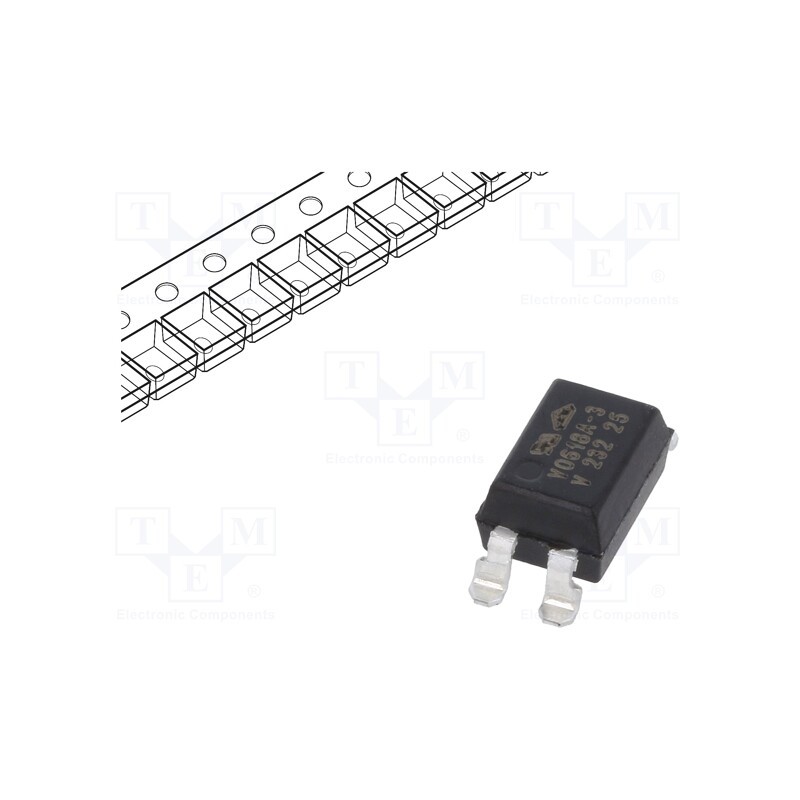 2 pcs x VISHAY - VO618A-3X017T - Optocoupler, SMD, Ch: 1, OUT: transistor, Uinsul: 5.3kV, Uce: 80V