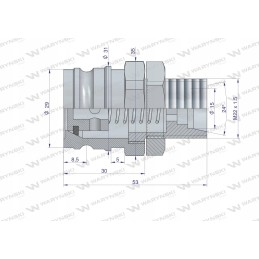 Brake quick connector, plug M22x1 5, external thread