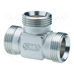1 pcs x HUMMEL - 2 253 3495 01 - Tee, Ext.thread: G 3/4', H: 40mm, Mat: nickel plated brass, L: 54mm