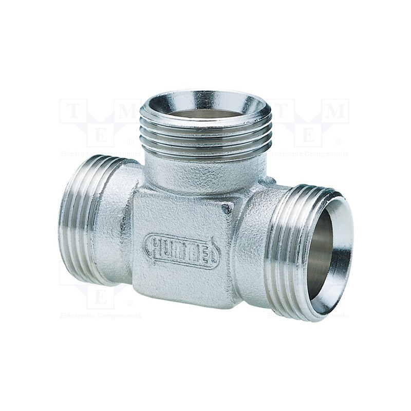 1 pcs x HUMMEL - 2 253 3495 01 - Tee, Ext.thread: G 3/4', H: 40mm, Mat: nickel plated brass, L: 54mm