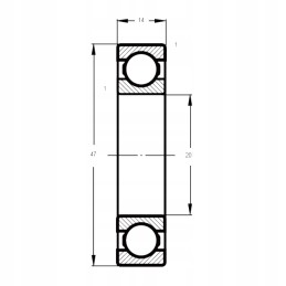 Ball bearing 6204 flt 20x47x14mm