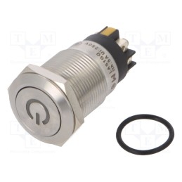 1 pcs x ONPOW - LAS1GQF-11DT/L/Y/12V/S - Switch: vandal resistant, Pos: 2, SPDT, 3A/220VAC, 5A/24VDC, IP65