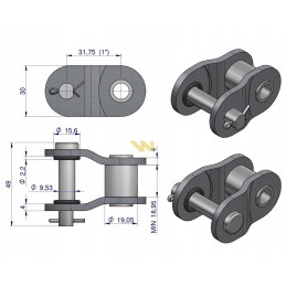 Chain link with O-ring a 100 r1 1 1 4