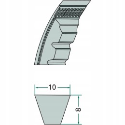 V-belt belt xpz 10 x 637 solid granite