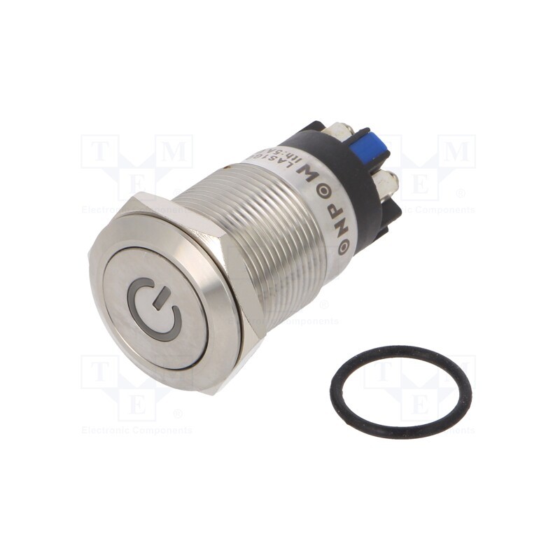 1 pcs x ONPOW - LAS1GQF-11DT/L/B/12V/S - Switch: vandal resistant, Pos: 2, SPDT, 3A/220VAC, 5A/24VDC, IP65