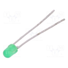 2 pcs x VISHAY - TLHG4400-AS12Z - LED, 3mm, green, 16÷32mcd, 30°, Front: convex, 2.4÷3V, No.of term: 2