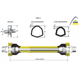 Articulated and telescopic shaft 1010 1500mm 620nm 60270