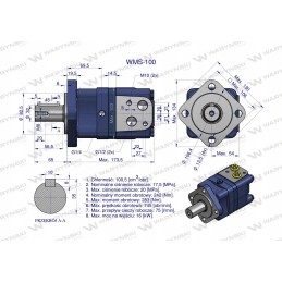 WMS 100 cm3 Warynski orbital hydraulic motor